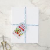 Feestelijke kerstprinses met bruin haar cadeaulabel (Met Touw)