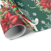 Feestelijke Kerstpunsettia Bloemen Cadeaupapier (Rol Hoek)