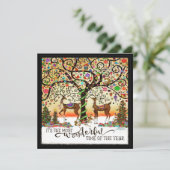 Feestelijke Kerstrendier Prachtige Tijd Quote Feestdagenkaart (Staand voorkant)