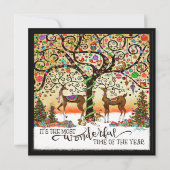 Feestelijke Kerstrendier Prachtige Tijd Quote Feestdagenkaart (Voorkant)