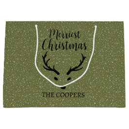 Feestelijke Kerstrendier Sneeuwval Groene Vakantie Groot Cadeauzakje