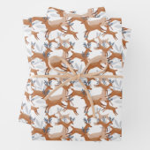 feestelijke kerstrendierfeestdag inpakpapier vel (In situ)