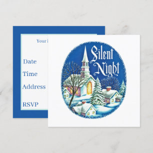 feestelijke kerstretro  kerkpartij  kaart