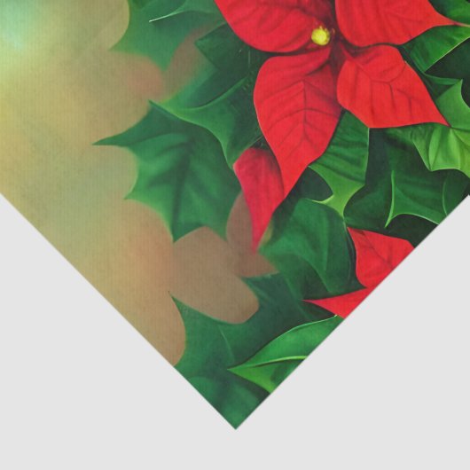feestelijke kerstrode poinsettia bloemen tissuepapier (Detail)