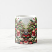 Feestelijke Kerstrode Strik met Groene Accenten  Koffiemok (Center)