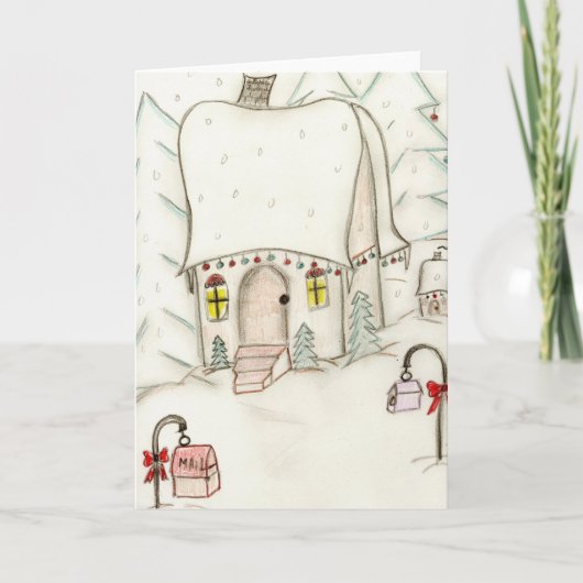 Feestelijke kerstscène feestdagen kaart (Voorkant)