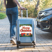 Feestelijke kerstscène met cadeaus sticker (Koffer Insitu)