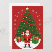 Feestelijke Kerstscène met de Kerstman Feestdagenkaart (Voorkant / Achterkant)