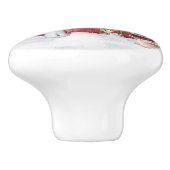 Feestelijke Kerstscène Sneeuwbomen Herten Keramische Knop (Zijkant)