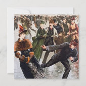 feestelijke  kerstschaatsen notitiekaartje (Voorkant)