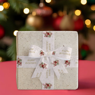 Feestelijke Kerstscriptie Rood Botanisch Kerstfees Satijnen Lint