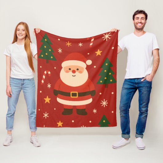 Feestelijke Kerstsfeer Fleece Deken (In situ)