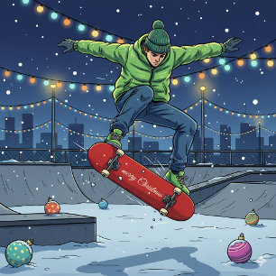 Feestelijke Kerstskateboard Perfect Cadeaubedrijf Persoonlijk Skateboard