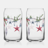Feestelijke Kerstslinger Drinkware: Kerstvreugde Blikvorm Glas (Voorkant)