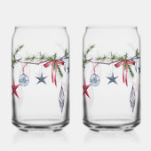 Feestelijke Kerstslinger Drinkware: Kerstvreugde Blikvorm Glas (Links)