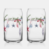 Feestelijke Kerstslinger Drinkware: Kerstvreugde Blikvorm Glas (Rechts)