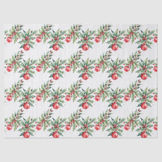 Feestelijke Kerstslinger in waterverf Tissuepapier (Voorkant)