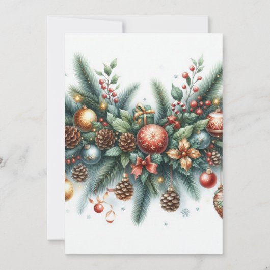 Feestelijke Kerstslinger Vakantiefeest   Kaart (Achterkant)