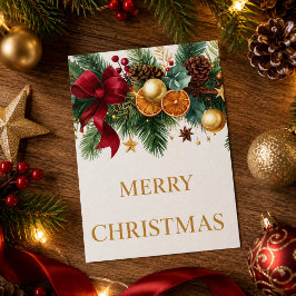 Feestelijke Kerstslinger Vrolijk Kerstfeest Vakant Feestdagenkaart