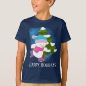 feestelijke kerstsneeuwfeestdag kind t-shirt (Voorkant)