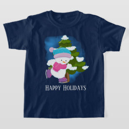 feestelijke kerstsneeuwfeestdag kind t-shirt