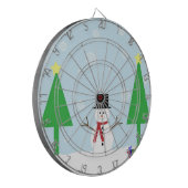 Feestelijke Kerstsneeuwman Dartbord (Voorkant Links)