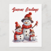 Feestelijke kerstsneeuwman tekst toevoegen Vakanti Feestdagenkaart (Voorkant)