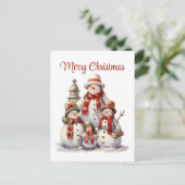 Feestelijke kerstsneeuwman tekst toevoegen Vakanti Feestdagenkaart (Staand voorkant)