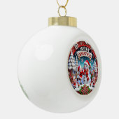 Feestelijke kerstsneeuwman vakantie decoraties keramische bal ornament (Links)