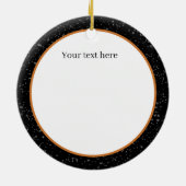 feestelijke kerstsneeuwman voegt naamtekst toe keramisch ornament (Achterkant)