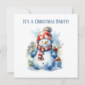 Feestelijke Kerstsneeuwpop Vakantie feest Kaart (Voorkant)