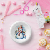 Feestelijke Kerstsneeuwpop Vakantie feest Papieren Kommen (Feest)