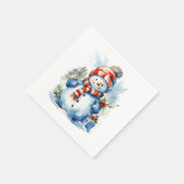 Feestelijke Kerstsneeuwpop Vakantie feest Servet (Hoek)