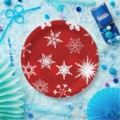 Feestelijke kerstsneeuwvlokken papieren bordje (Feest)