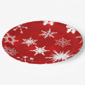 Feestelijke kerstsneeuwvlokken papieren bordje (Gekanteld)