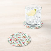 Feestelijke kerstsnoepjes ronde kartonnen onderzetter (Insitu)