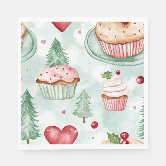 Feestelijke kerstsnoepjes servet (Voorkant)