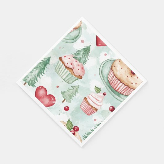 Feestelijke kerstsnoepjes servet (Hoek)