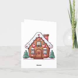 Feestelijke kerststal met harten feestdagen kaart