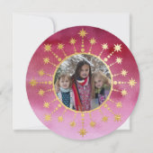 Feestelijke kerstster: rode en gouden foto feestdagenkaart (Voorkant)