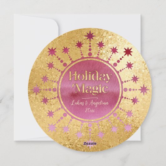 Feestelijke kerstster: rode en gouden fotokaart feestdagenkaart (Achterkant)