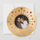 Feestelijke kerstster: rode en gouden fotokaart feestdagenkaart (Voorkant)