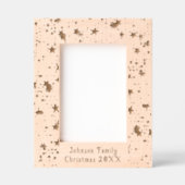 Feestelijke Kerststerren Familienaam 5x7 Houten Gegraveerde Lijstjes (Voorkant)