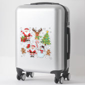 Feestelijke Kerststickerset: Kerstman Sticker (Koffer)