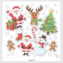Feestelijke Kerststickerset: Kerstman