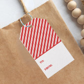 Feestelijke Kerststok Gestreepte Kerstmis Rood Wit Cadeaulabel