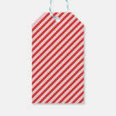 Feestelijke Kerststok Gestreepte Kerstmis Rood Wit Cadeaulabel (Achterkant)