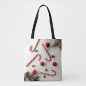 Feestelijke Kerststok Kersttas Tote Bag (Voorkant)