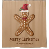 Feestelijke kerststol kerstkoek met tekst douchegordijn (Voorkant)