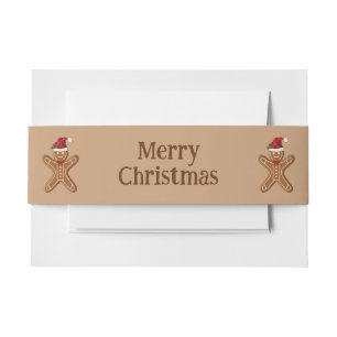 Feestelijke kerststol kerstkoek met tekst uitnodigingen wikkel